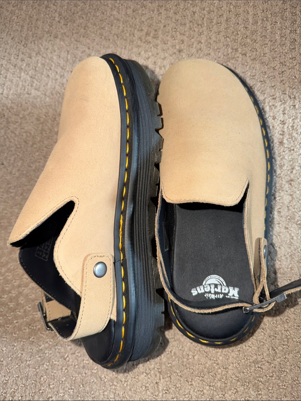 Dr. Martens Unisex Beige Suede Slip-On Clog ZEBZAG STYLE - Picture 4 of 5